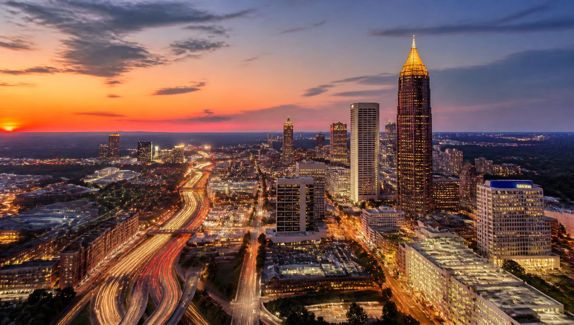 Atlanta skyline at dusk